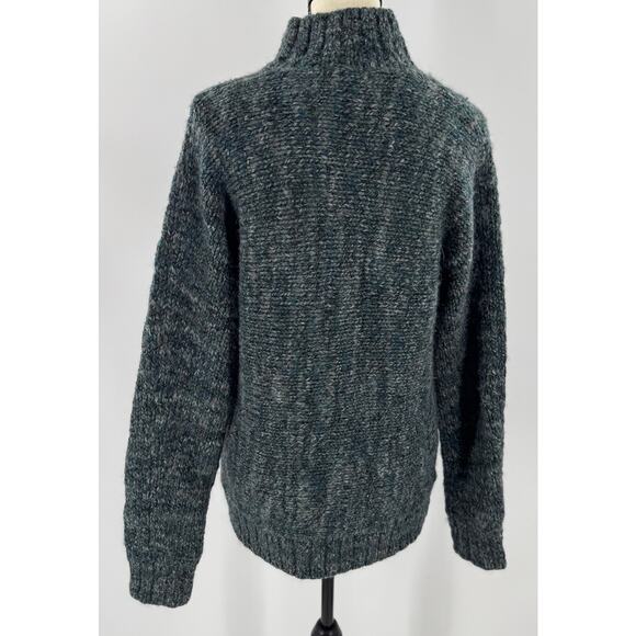 COS Wool Alpaca Mock Neck Sweater Gray Black Green Marl Pullover Small - Picture 4 of 9